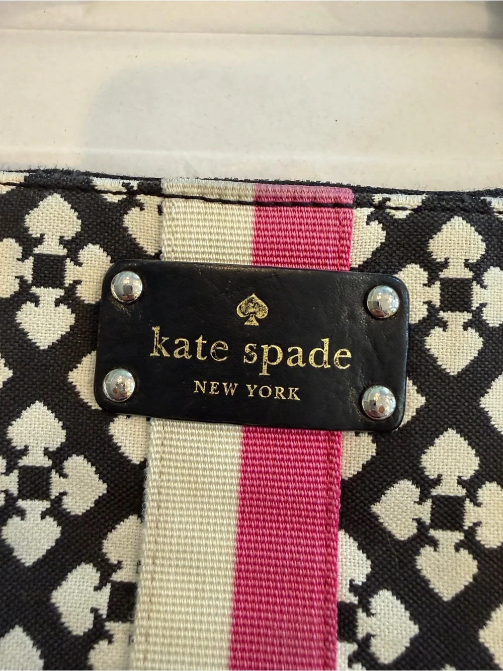 Kate Spade black, pink & white wristlet.